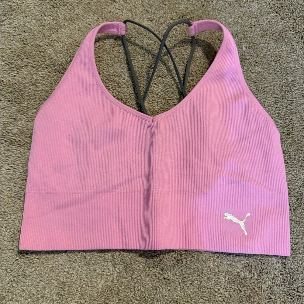 Puma Light Pink Crossback Sports Bra